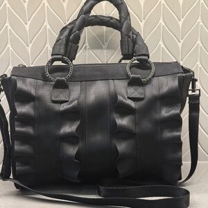 OG Harveys Seatbelt Bag Black Lola Ruffled Satchel